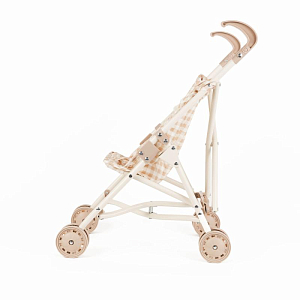 Прогулочная коляска для кукол Mrs. Ertha "Soft Squares", кремовая клетка виши